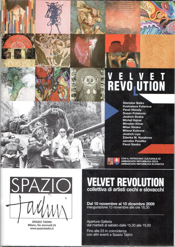 výstava obrazů VELVET REVOLUTION  - Itálie - Miláno (plakát - titulní strana)